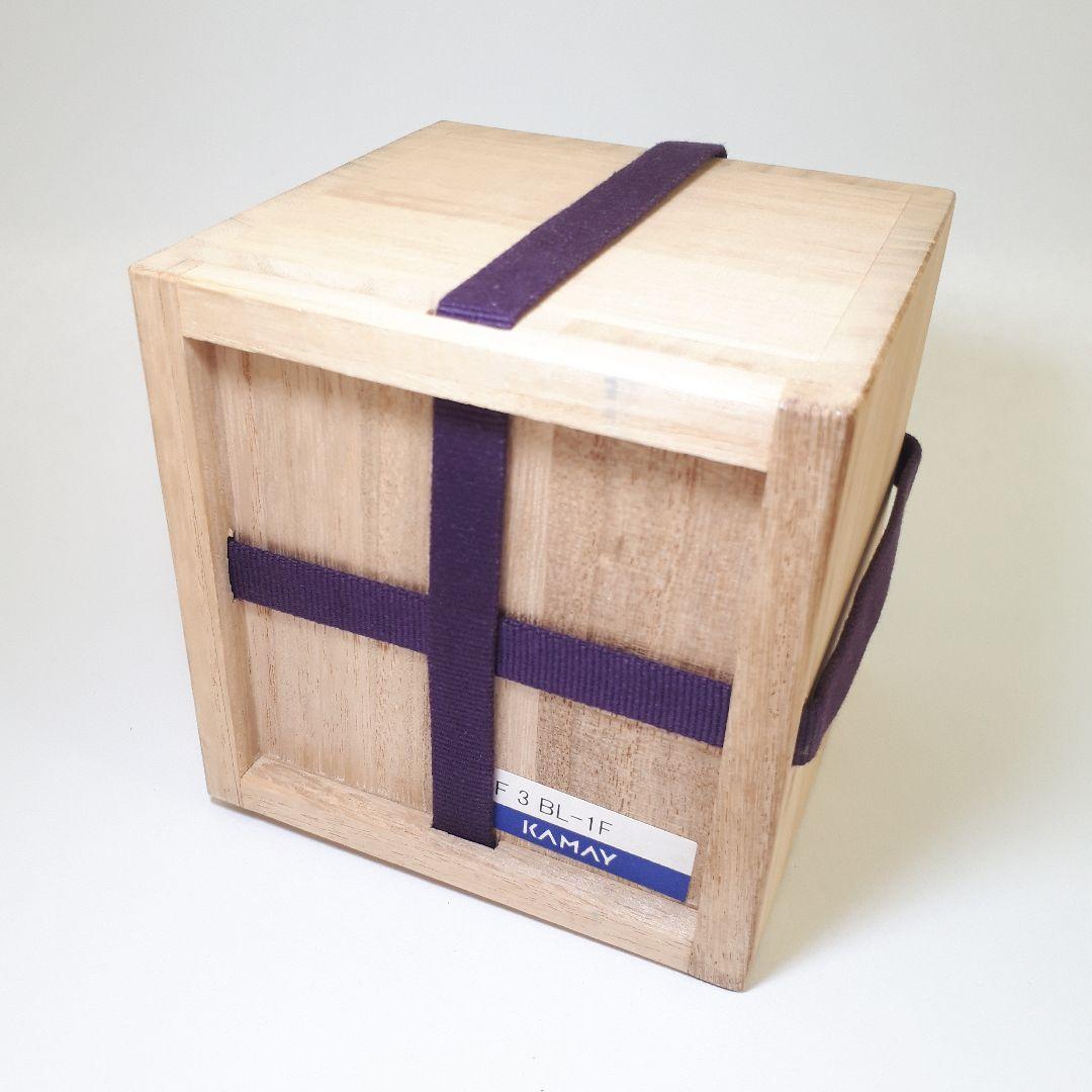 薩摩切子　カメイガラス　藍被　切子 碗　　　重矢来紋様　作家物　【入手困難作品】