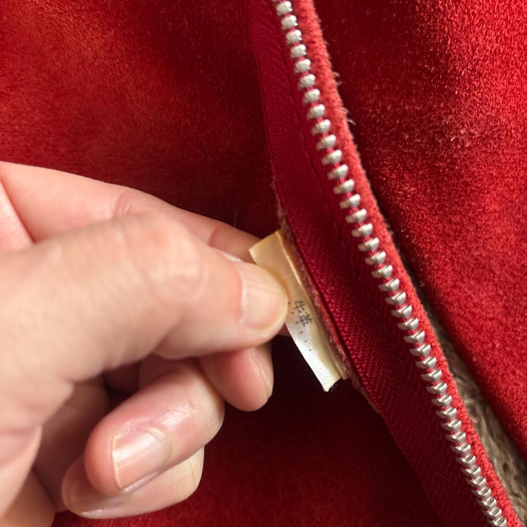 90s スエード レザートップ ボルドー　牛革　脇ジップ 国産　ヴィンテージ