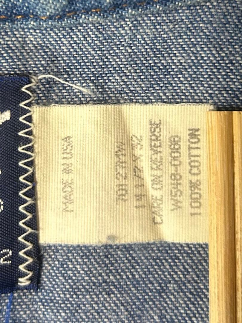 Wrangler デニム ウエスタンシャツ USA製 14 1/2 x 32