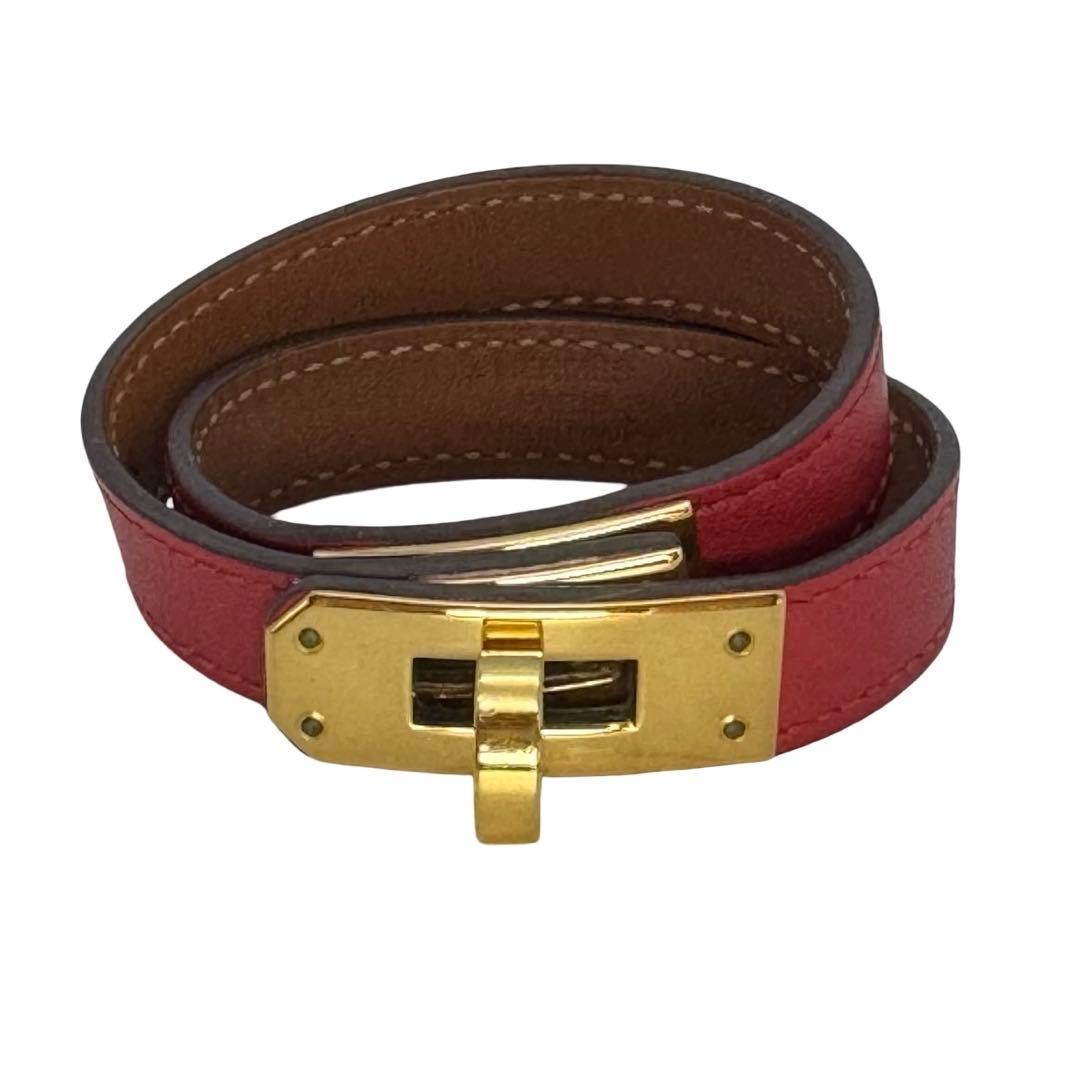 HERMES エルメス ケリー ドゥブルトゥール ２連 ブレスレット XS 赤