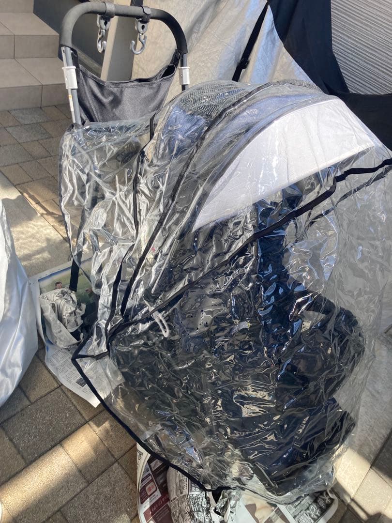 【値下げ中】ベビーカー 二人でゴー カトージ ネイビー 雨よけカバー付き