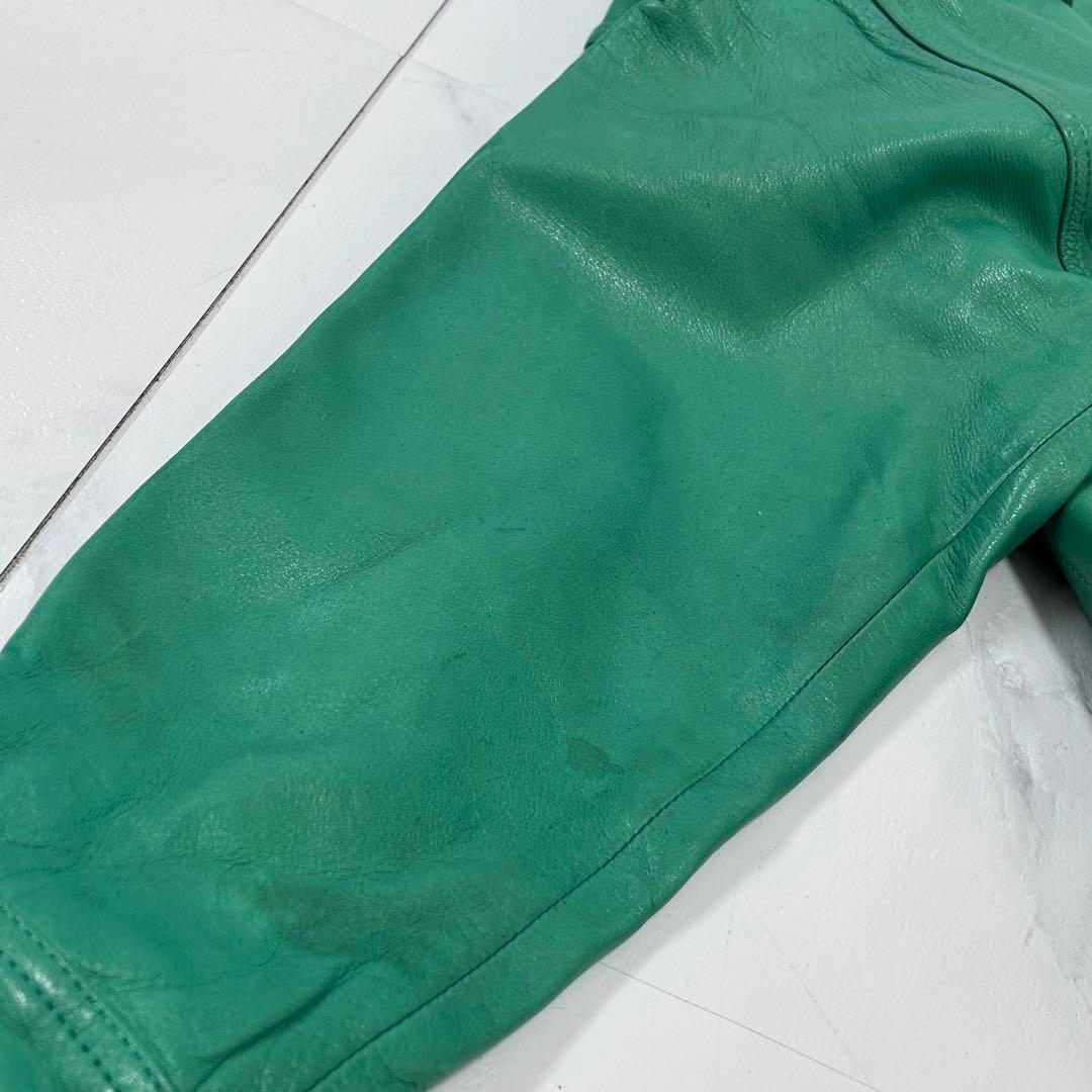 Vintage LOEWE ナッパレザー ジャケット 42サイズ グリーン
