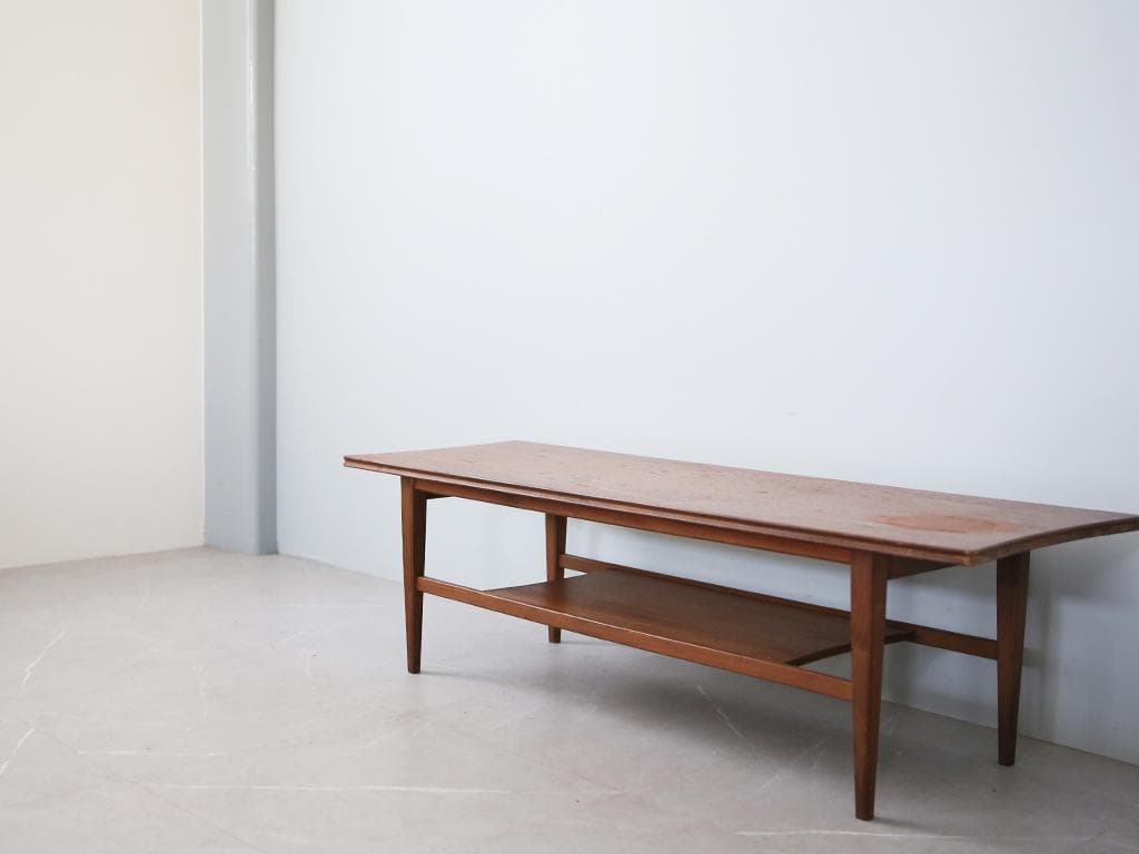 英国アンティークチーク古木コーヒーテーブル/木製机/ローテーブル(91-169)