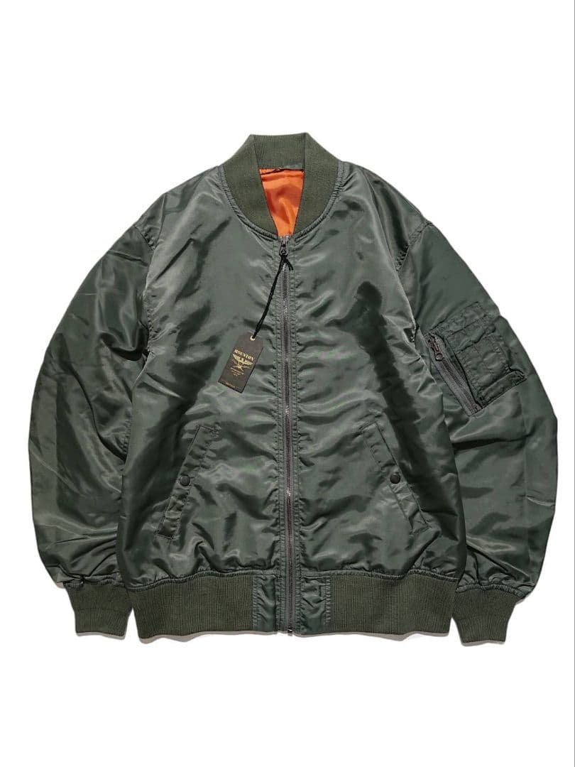 新品 ヒューストン MA-1 L-2B 中綿なし フライトジャケット XL