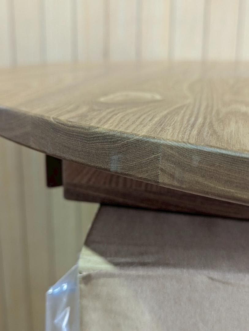 90cm 円形ダイニングテーブル 高級タモ無垢材