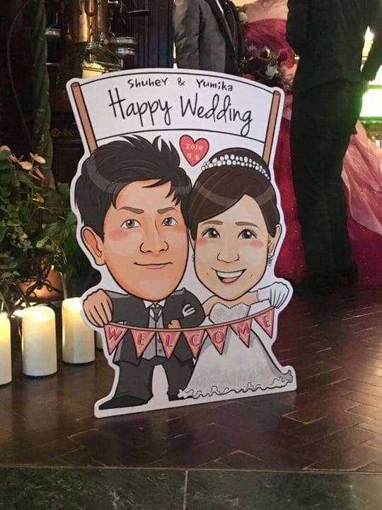 ウェルカムボード　ウエディング　似顔絵　サプライズ