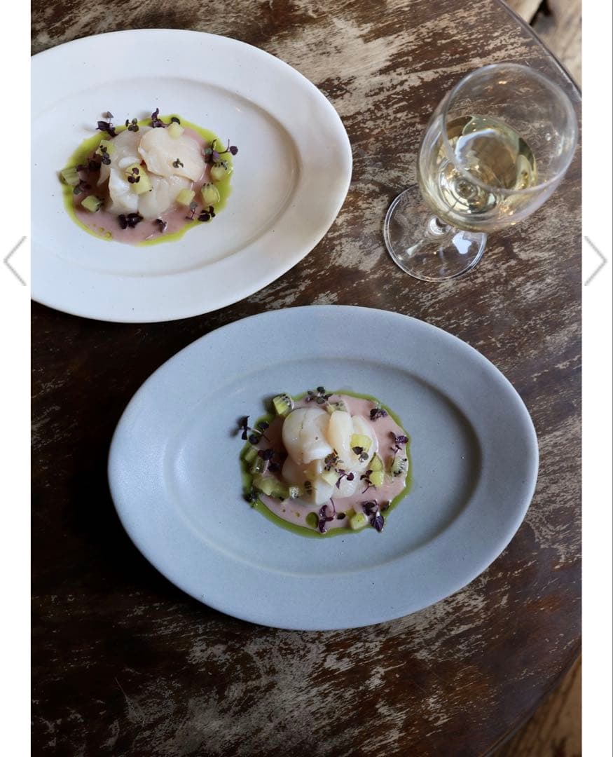 Awabi ware オーバル皿M アイボリー2枚セット アワビウェア 岡本純一