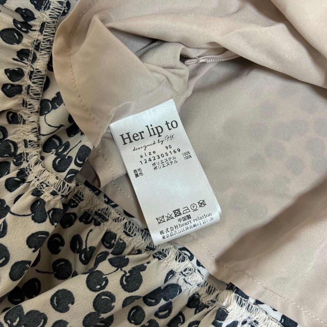 ワンピース Her lip to Baby Cherry Pattern One-Piece