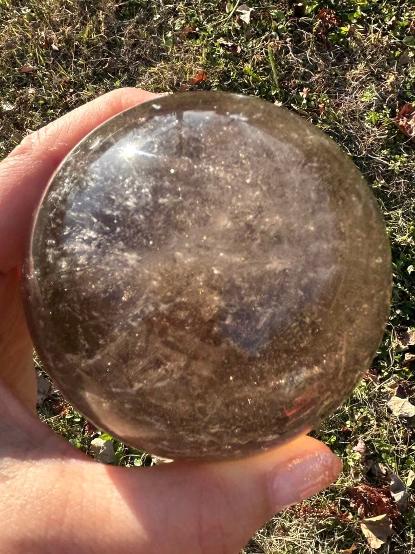 ⭐️ビックサイズ❣️2点セット✨ モリオン＆スモーキークオーツ　スフィア　台座つき⭐️