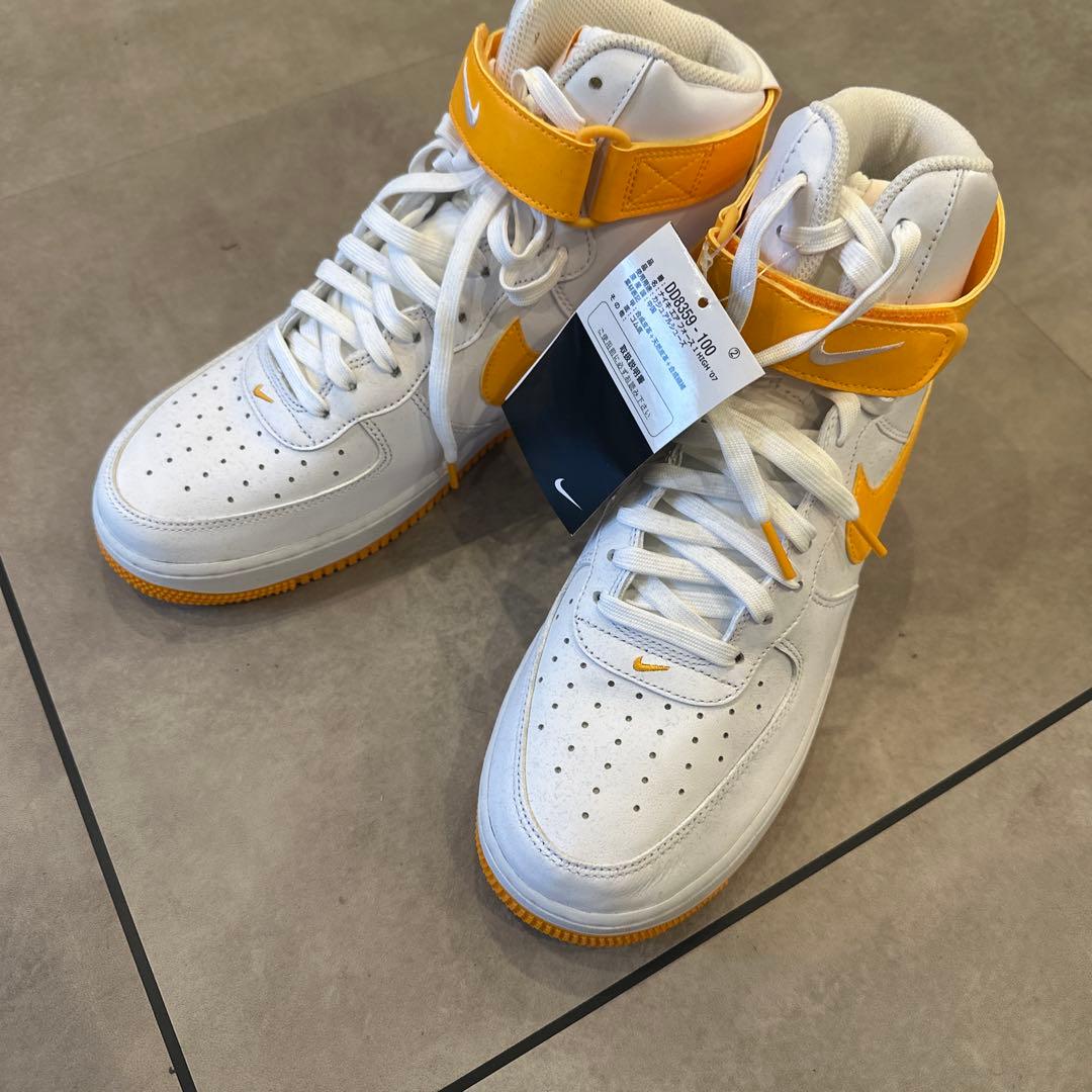 Nike Air Force 1 HIGH 白xオレンジ　US9.5 27.5c