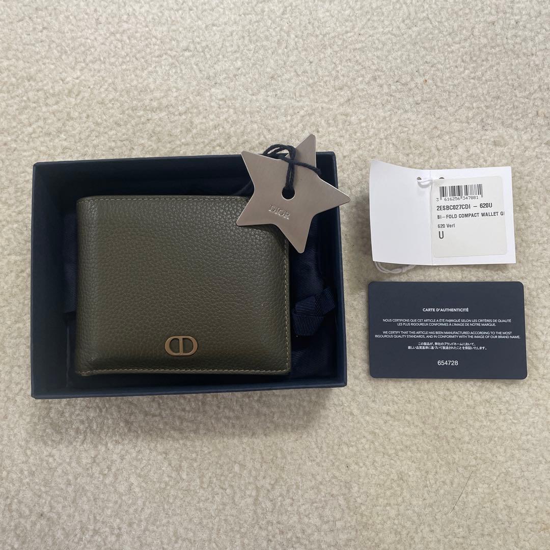 Christian Dior Compact Wallet カーキ 折り財布