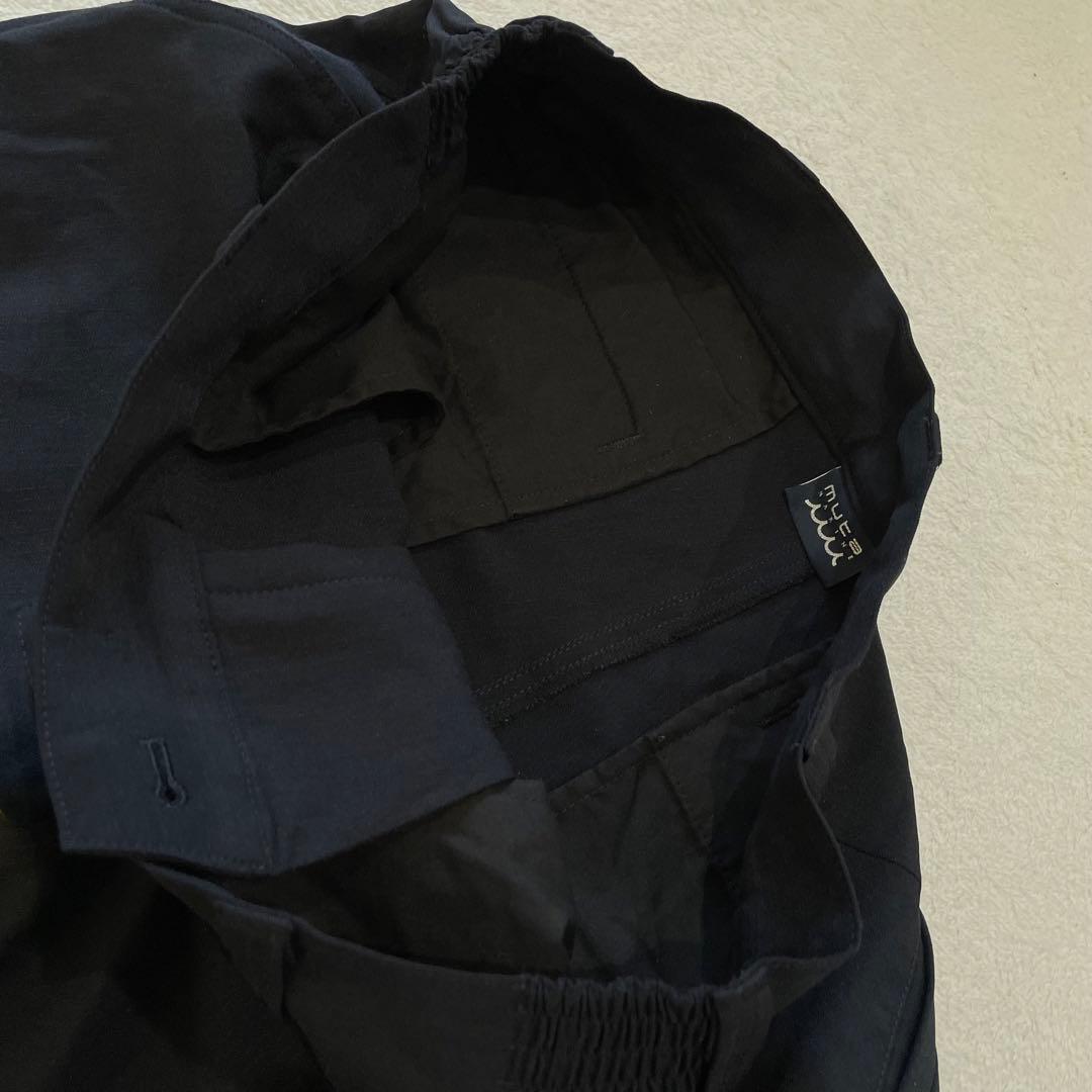 ムータマリン　セットアップ　ゴルフウェア　黒×黄　ストレッチ　ワッペン　フード