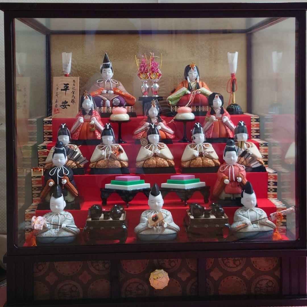 雛人形 平安 ガラスケース オルゴール付き