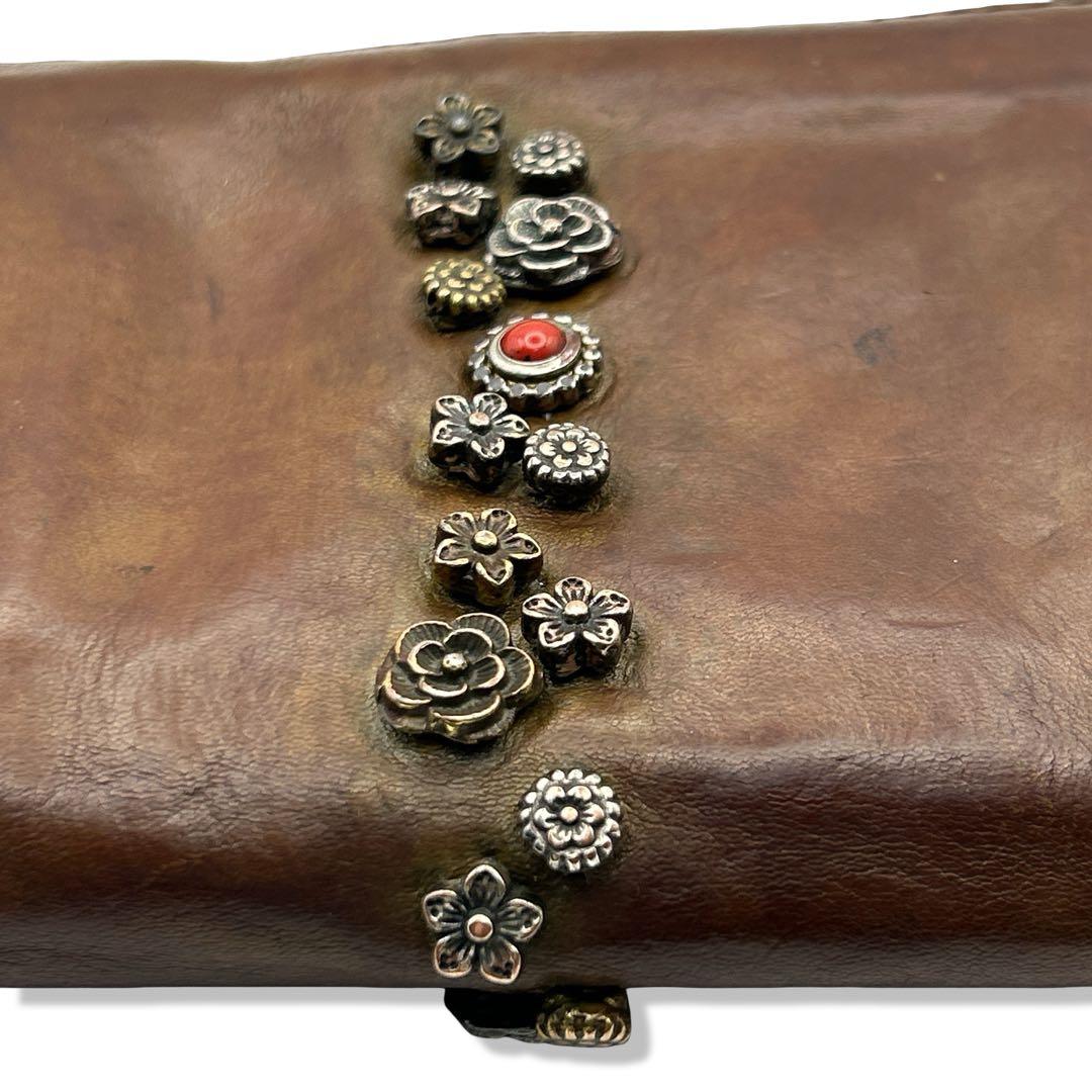 CAMPO MAGGI カンポマッジ 折り財布 スタッズ レザー ダメージ加工