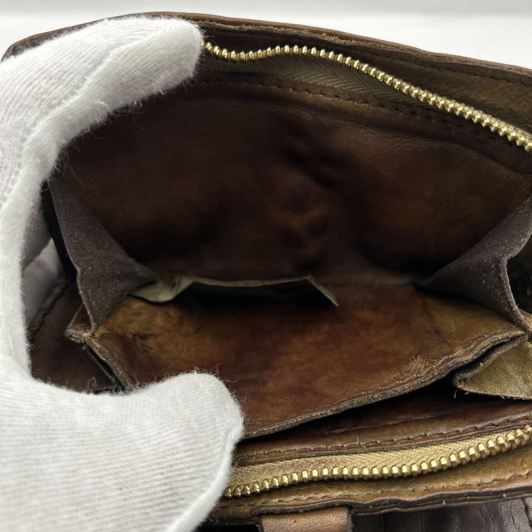 CAMPO MAGGI カンポマッジ 折り財布 スタッズ レザー ダメージ加工