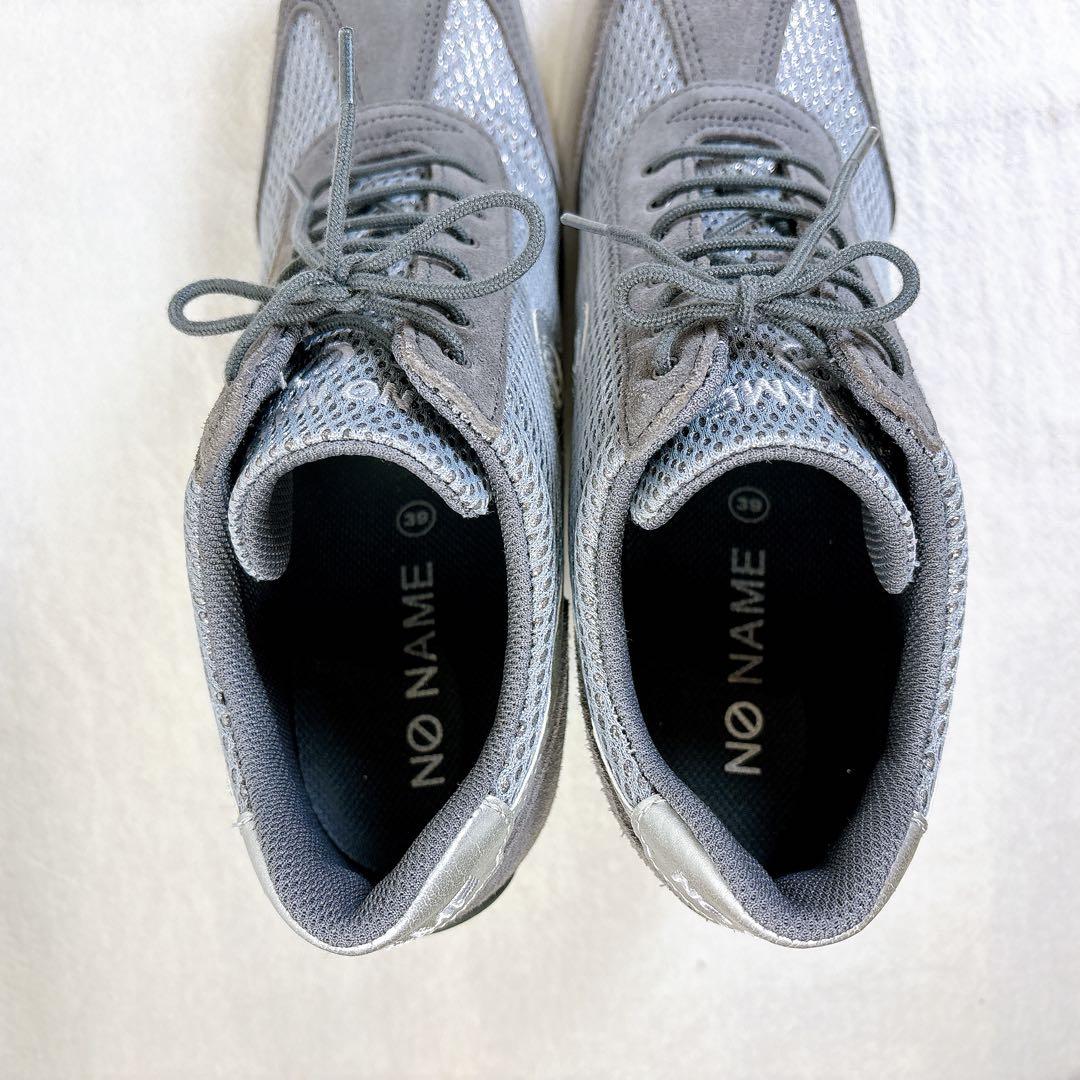 NO NAME グレー シルバー ウェッジソール スニーカー 24.5