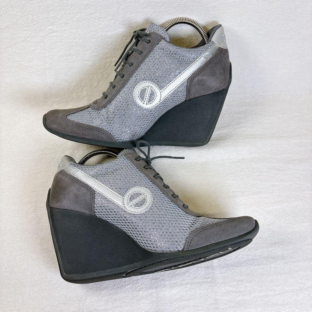 NO NAME グレー シルバー ウェッジソール スニーカー 24.5