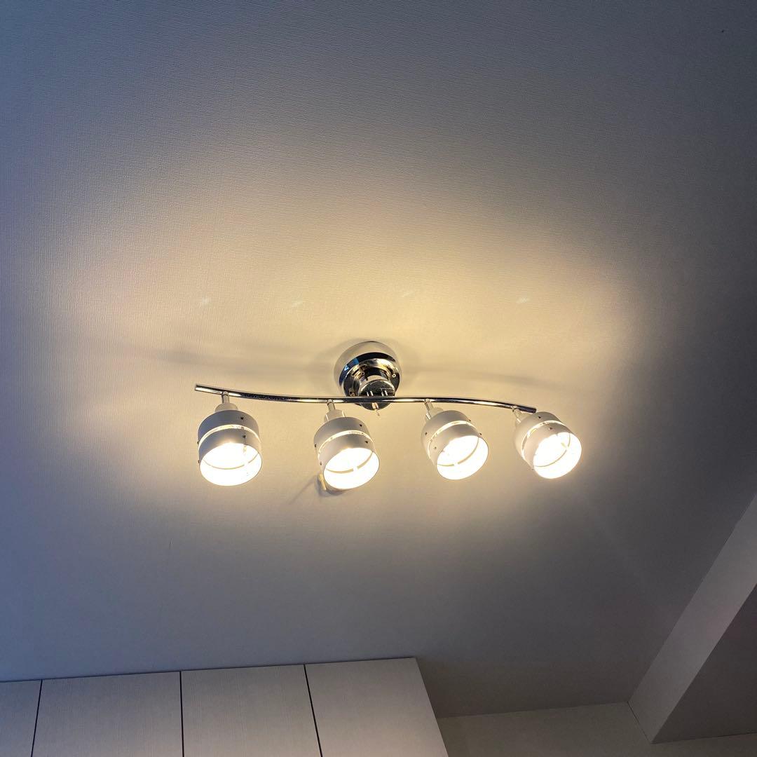 シルバー 4灯シーリングライト 曲線デザイン