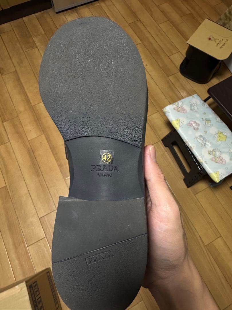 PRADA 黒 ローファー 合成皮革