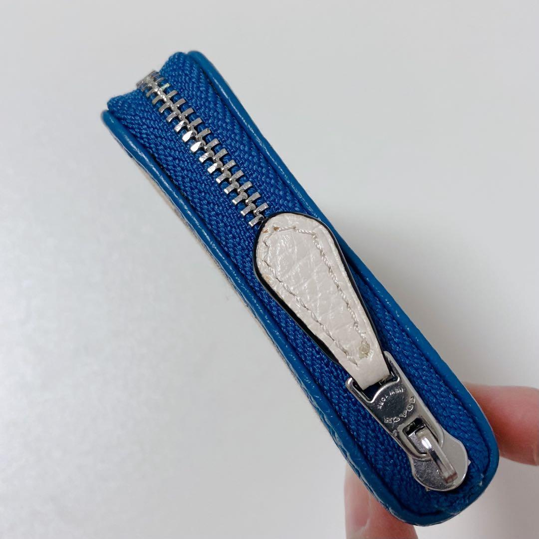 【新品未使用】COACHコーチ★財布★二つ折り財布★シグネチャー★ブルーマルチ