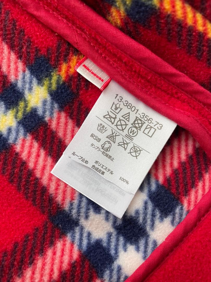 ミキハウス　アウター　フリースダッフルコート　80cm 赤色