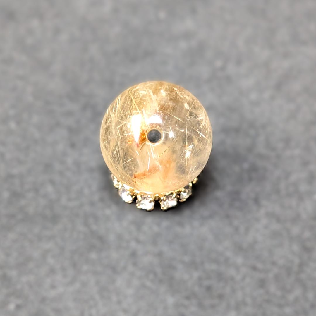 ゴールドタイチンルチル 10ミリ 粒売り 金針水晶 パワーストーン 金運のお守り