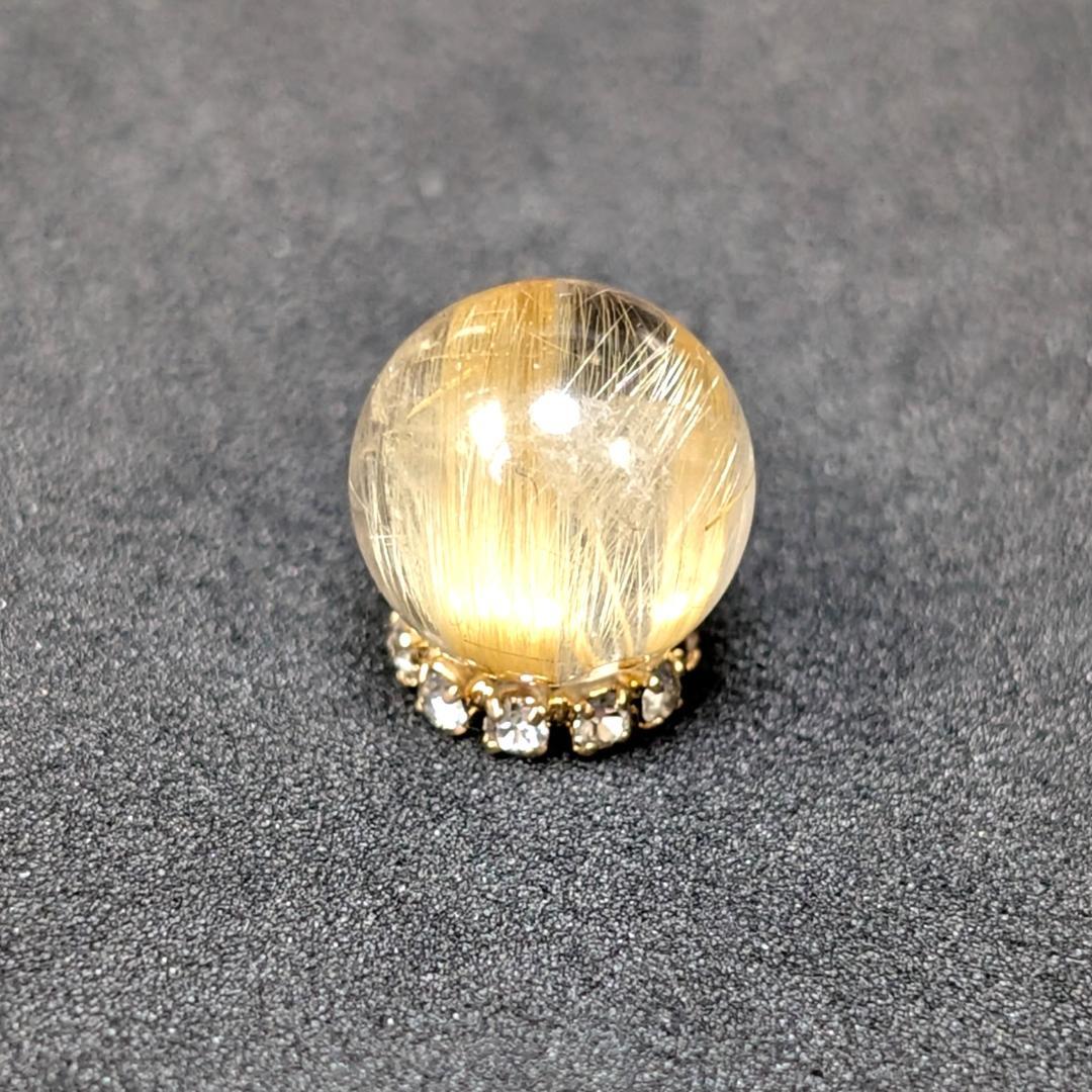 ゴールドタイチンルチル 10ミリ 粒売り 金針水晶 パワーストーン 金運のお守り