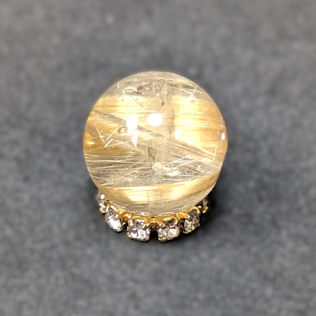 ゴールドタイチンルチル 10ミリ 粒売り 金針水晶 パワーストーン 金運のお守り