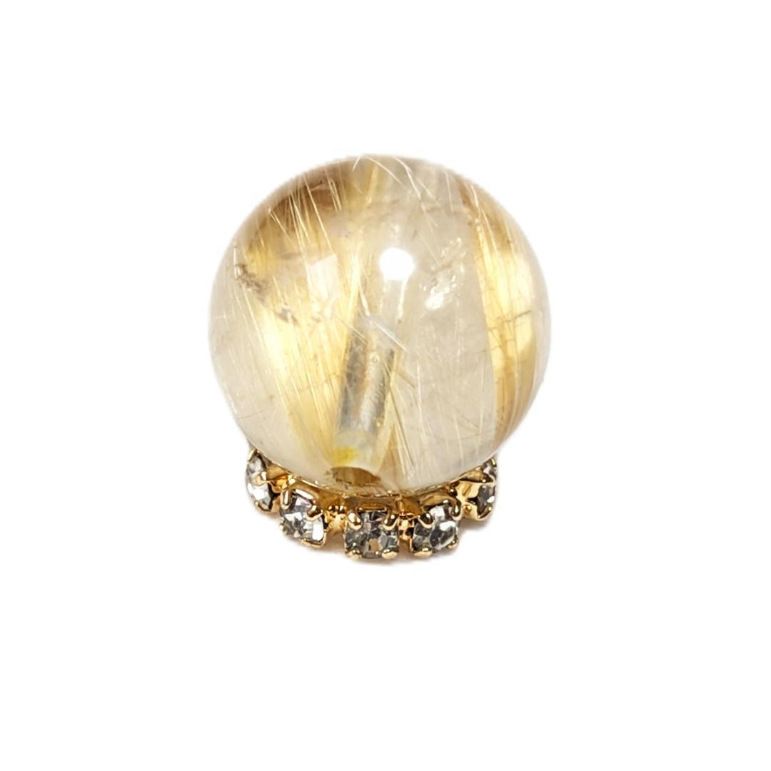 ゴールドタイチンルチル 10ミリ 粒売り 金針水晶 パワーストーン 金運のお守り