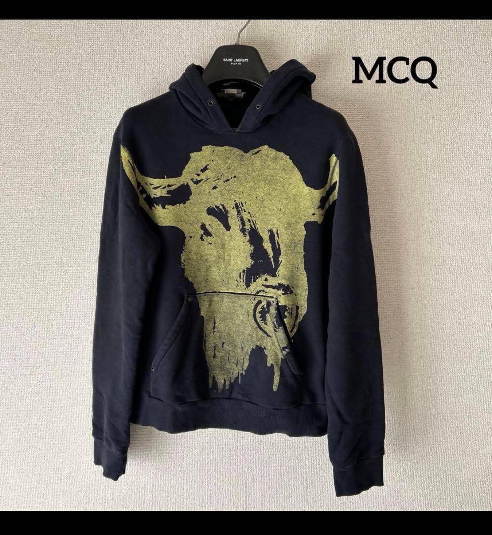 MCQアレキサンダーマックイーン　プリント　フーデットパーカー　メンズ
