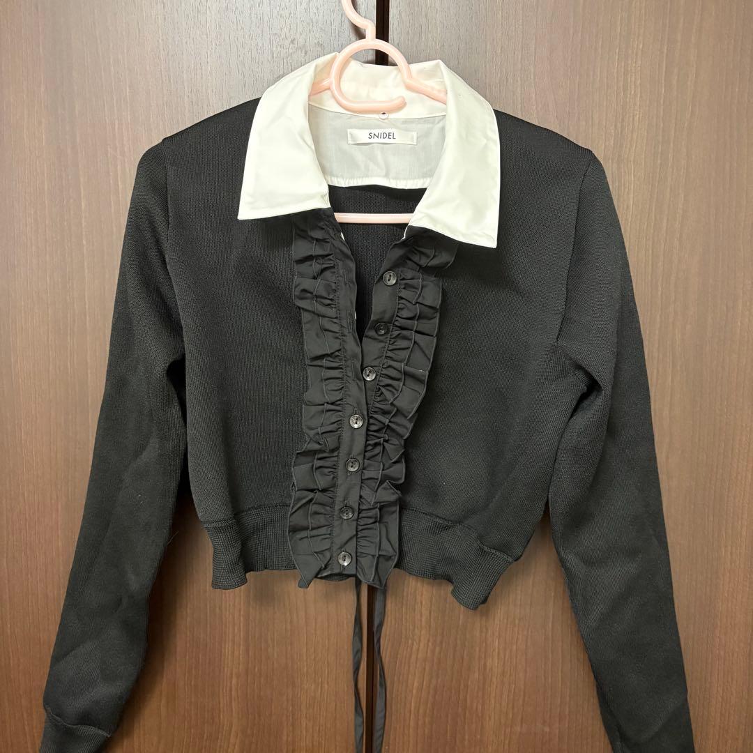 snidel フリルニットカーディガン