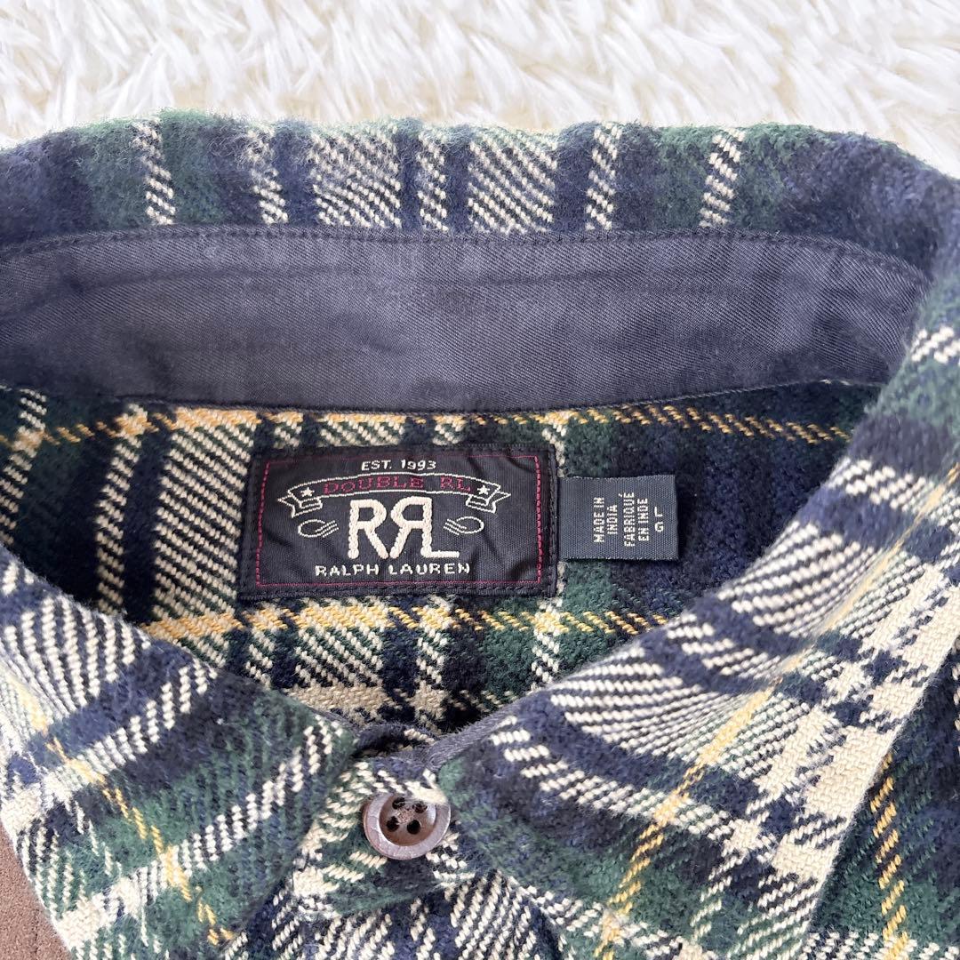 ダブルアールエル　シャツ　メンズ　L チェック 大きいサイズ　美品　ネルシャツ