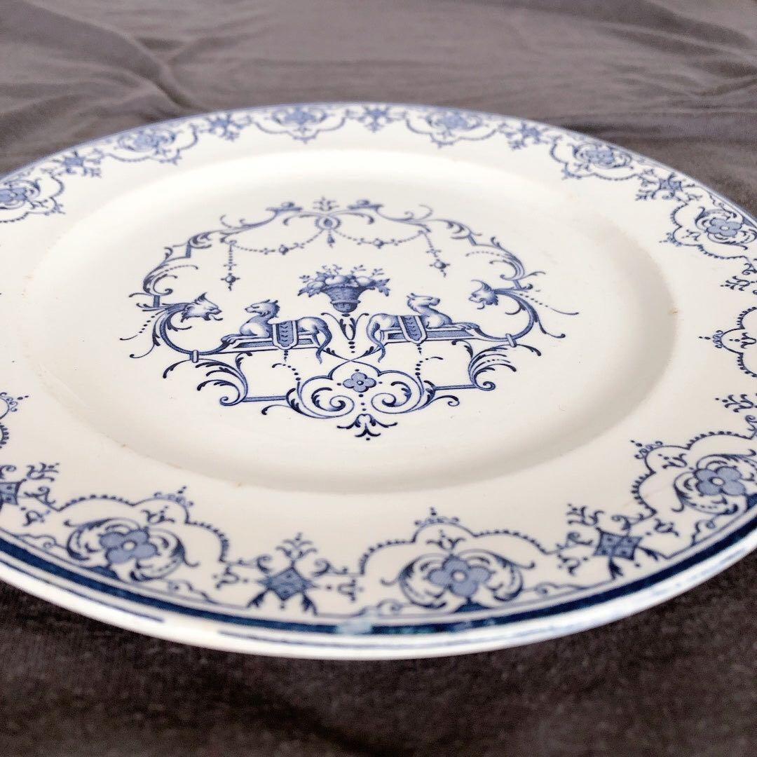 ヴィエイヤーボルドー ムスティエ ディナープレート H フランスアンティーク食器