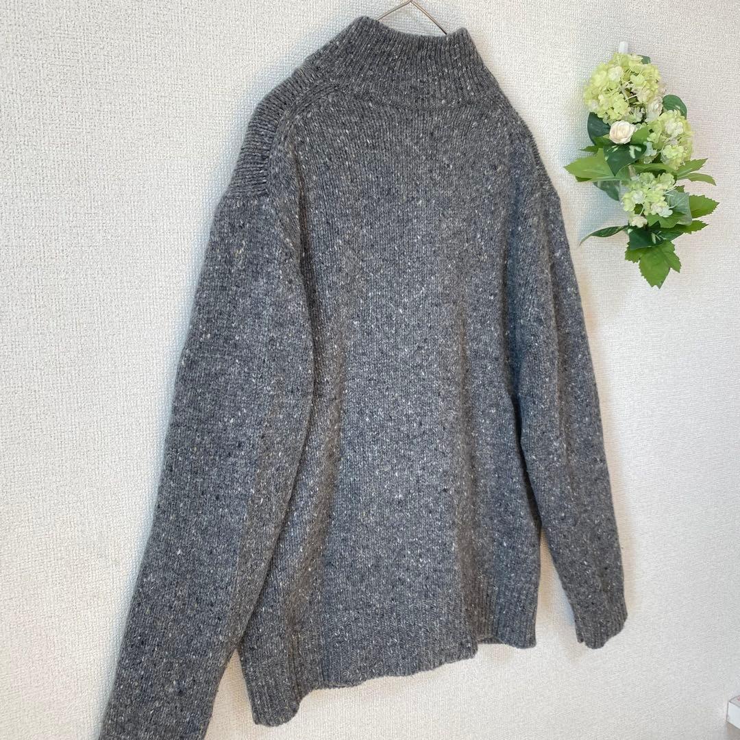 MHL.マーガレットハウエル ネップニット カーディガン スタンドカラー 麻混M