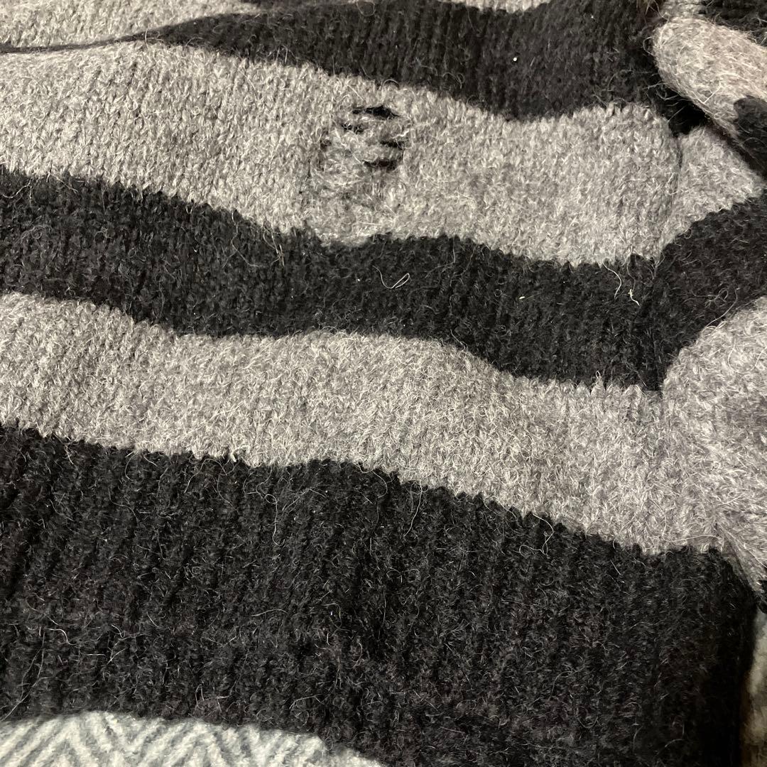 ナンバーナイン ダメージ加工 ボーダーカーディガン グランジ カートコバーン