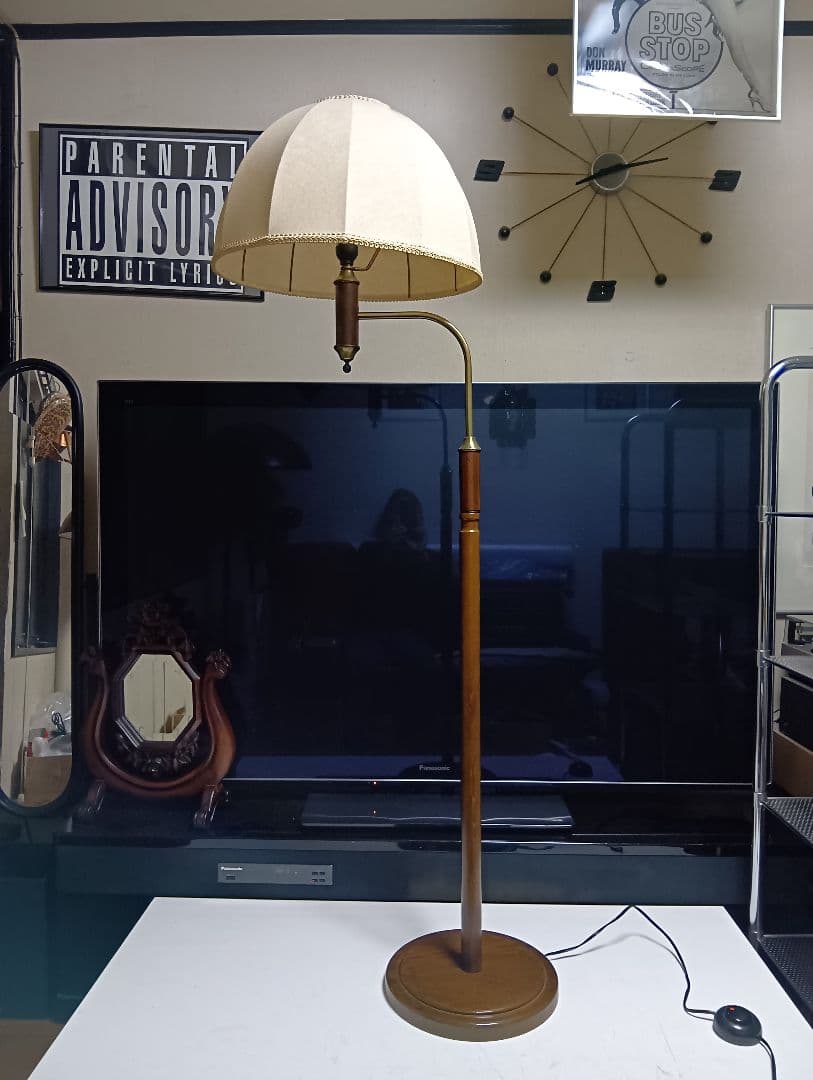 希少　ナショナル　ビンテージ　クラシック　デザイン　ウッド　フロアスタンド