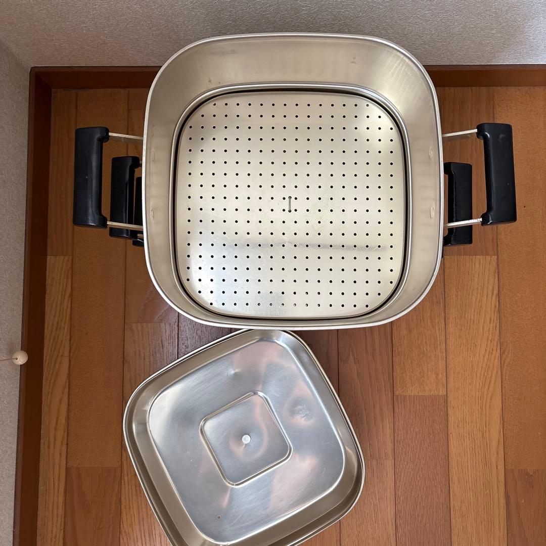 ツルマル印　アルミ3段式蒸し器　26㎝