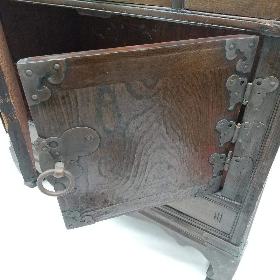 2664番 木製 李朝 薬箪笥 時代箪笥 アンティーク風キャビネット