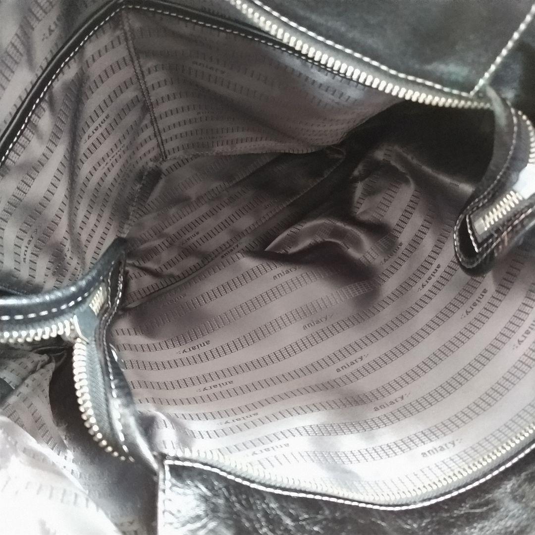 美品　aniary アニアリ トートバッグ　レザー　ライン　PC可 A4サイズ