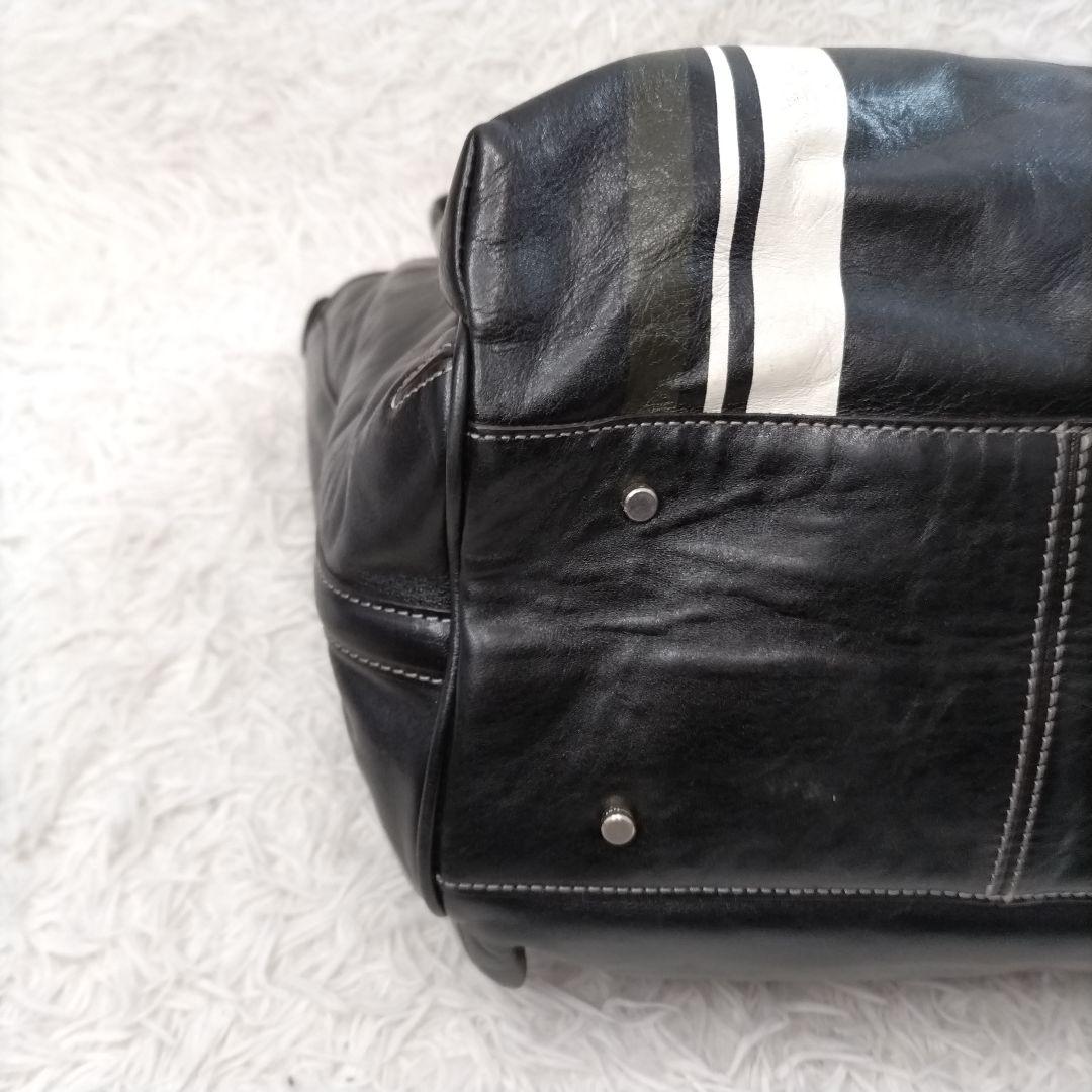 美品　aniary アニアリ トートバッグ　レザー　ライン　PC可 A4サイズ