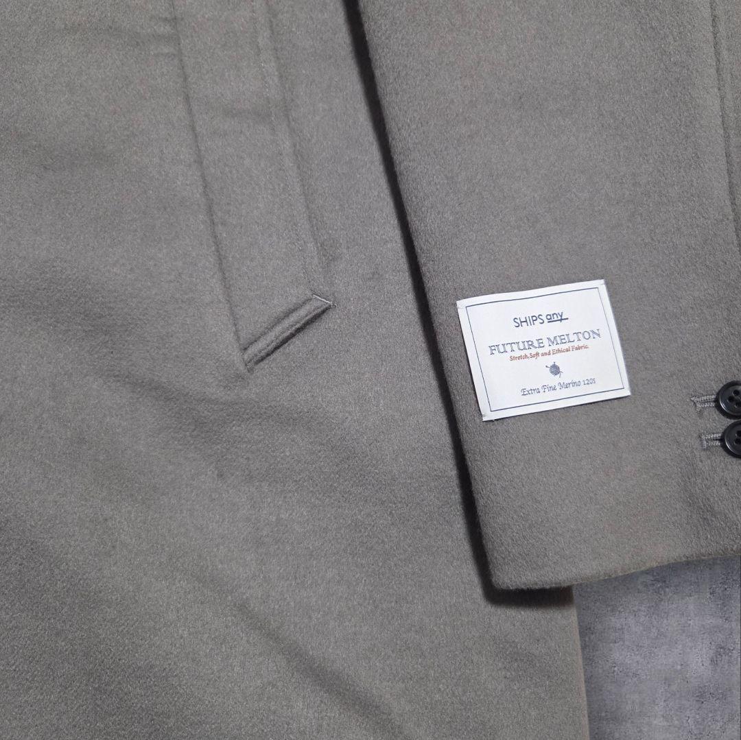 ​【新品】SHIPS any メルトン ウール スタンドカラー コート XL