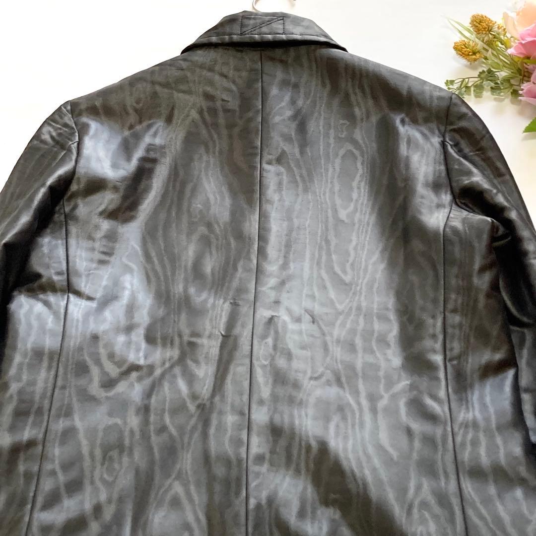 VERSACE ヴェルサーチ イタリア製 ロングコート シャドーロゴ 黒 Ｍ