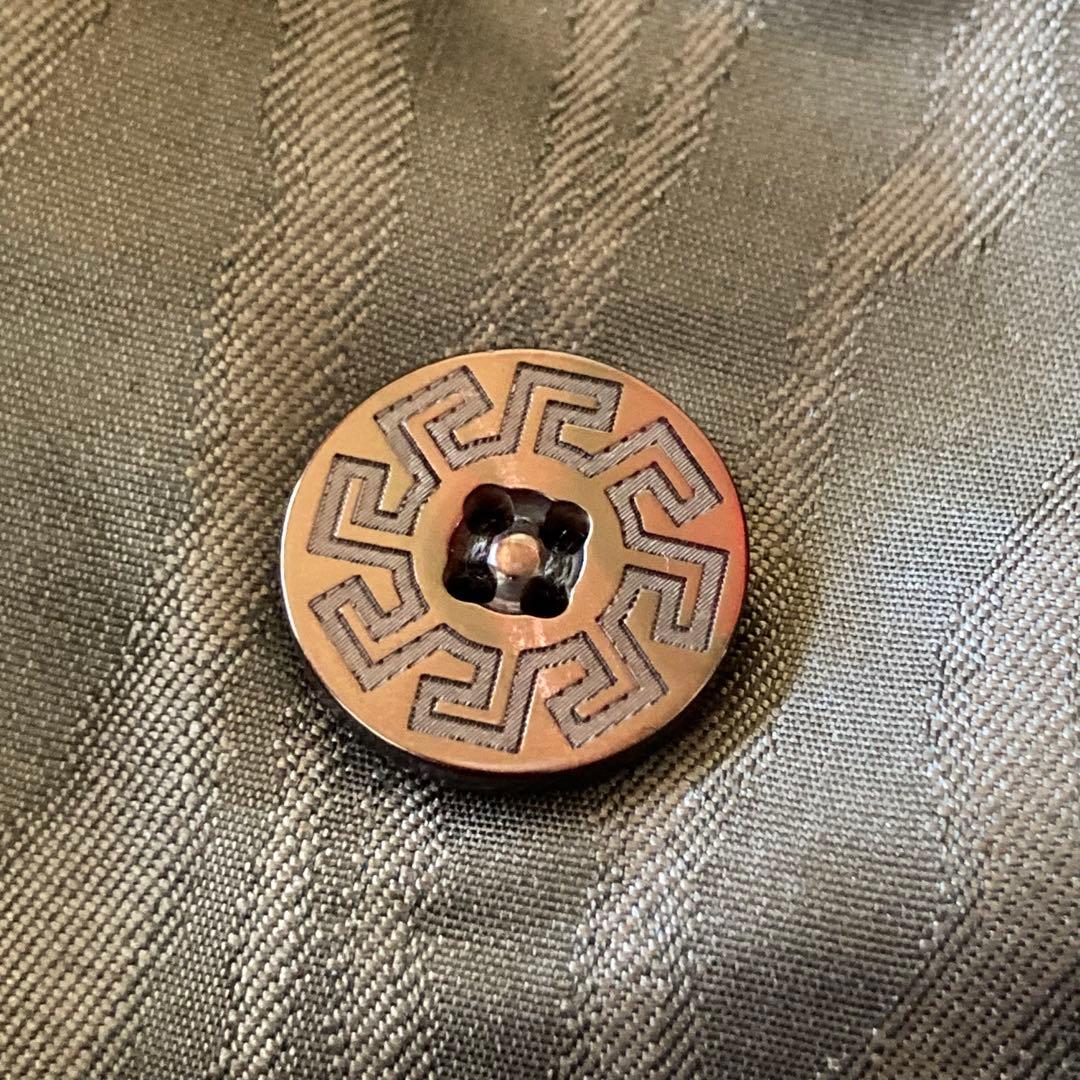 VERSACE ヴェルサーチ イタリア製 ロングコート シャドーロゴ 黒 Ｍ