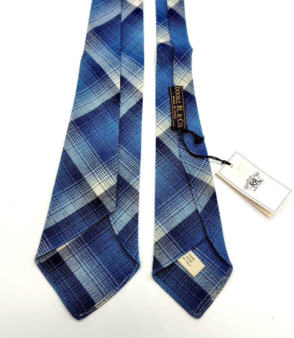 【$HW様】23SS新品　ハンドメイド プラッド ジャスペ ツイル タイ　ブルー