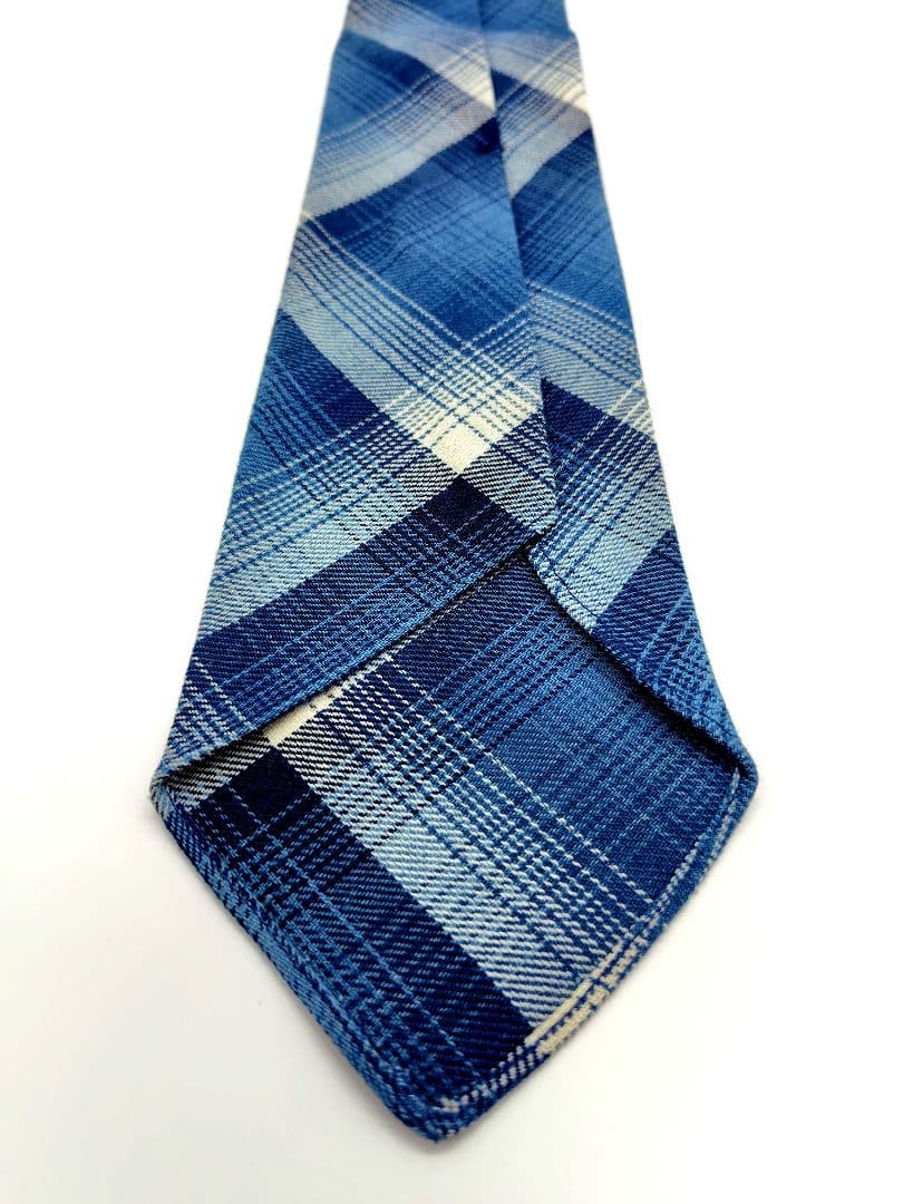 【$HW様】23SS新品　ハンドメイド プラッド ジャスペ ツイル タイ　ブルー