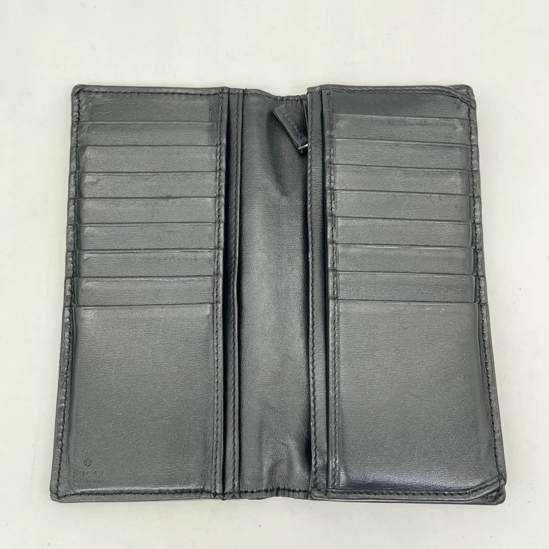 GUCCI 長財布 フラップウォレット マーモント ダブルG金具 黒 付属品付き