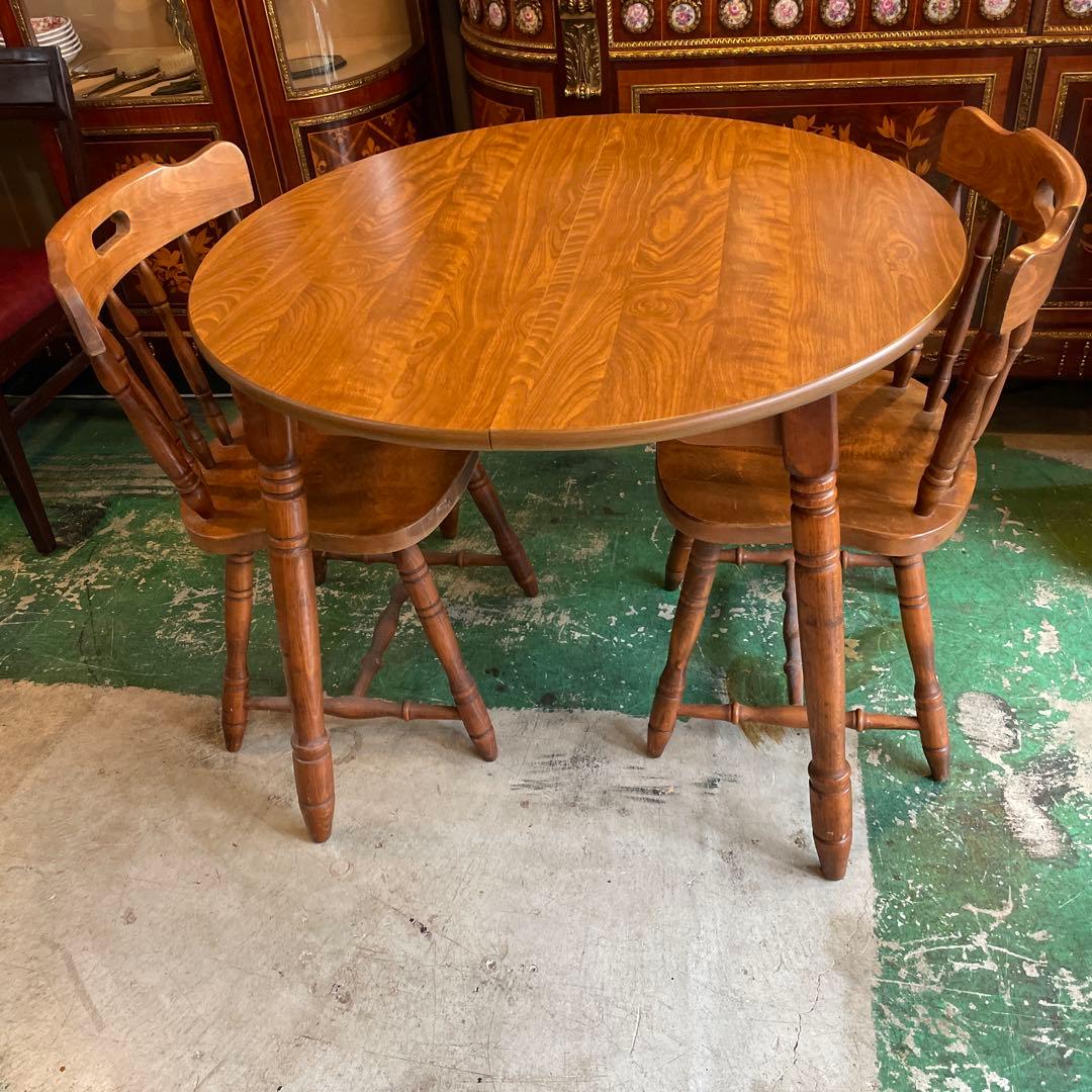 アンティーク・2人用ダイニングテーブルセット・ユーゴスラビア製