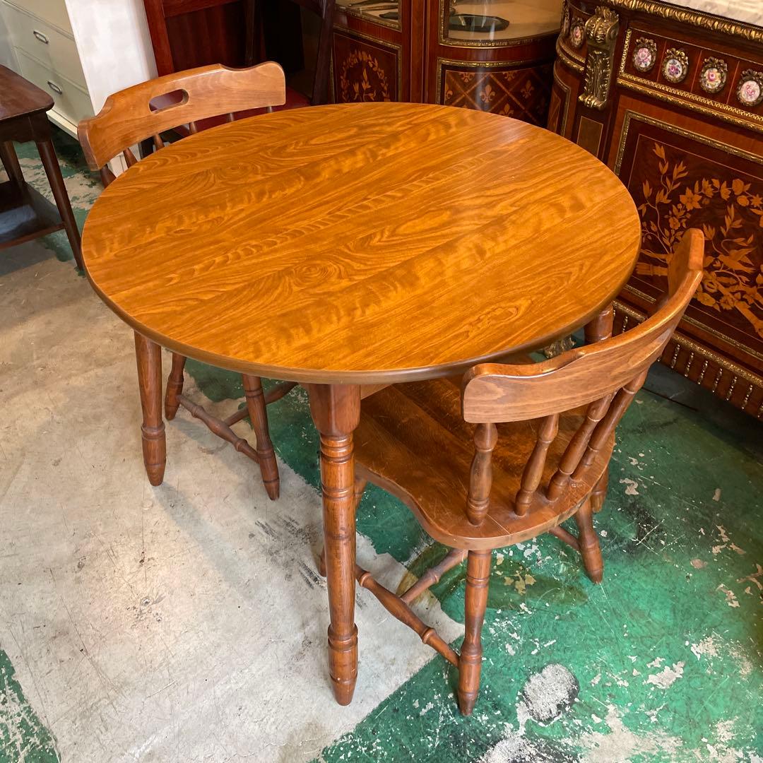 アンティーク・2人用ダイニングテーブルセット・ユーゴスラビア製