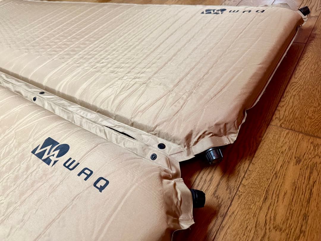 WAQ　インフレータブル式マット　8cm　タン　2枚組　⭐︎補修材付⭐︎