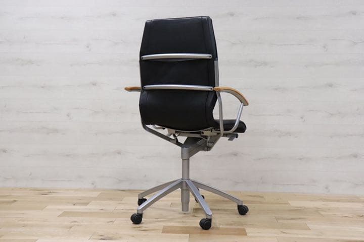 GMDKS287○ デスクチェア ワークチェア 作業椅子 オフィスチェア 黒 革